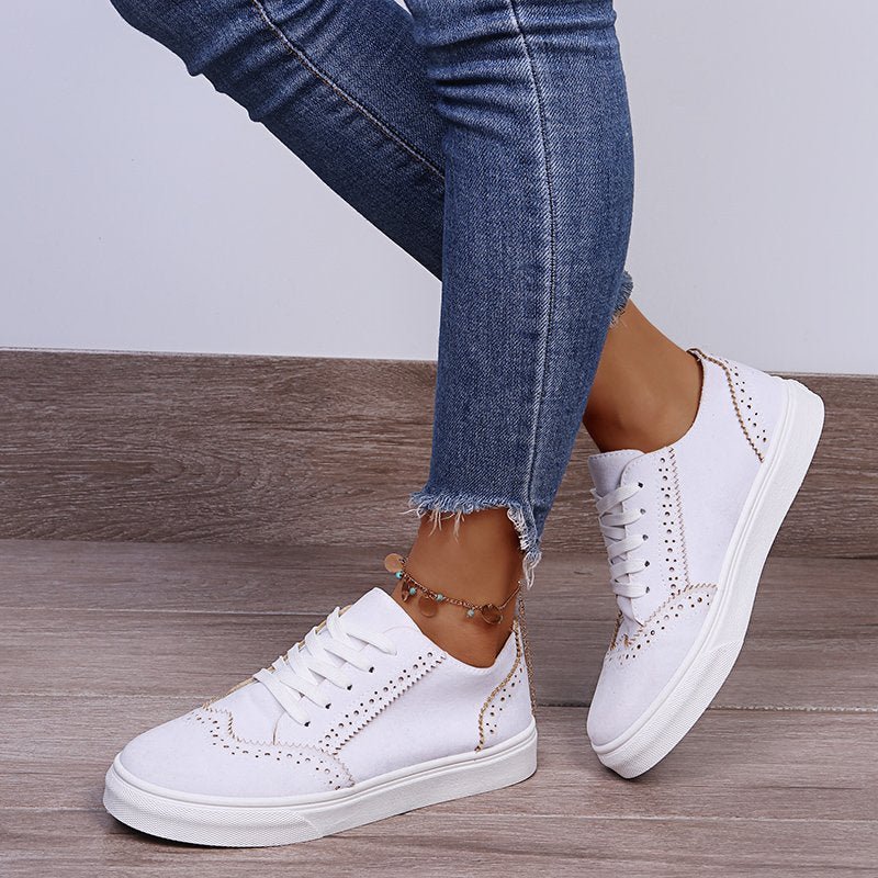Suede Lace - Up Flat Sneakers - Flip Flop Dynasty