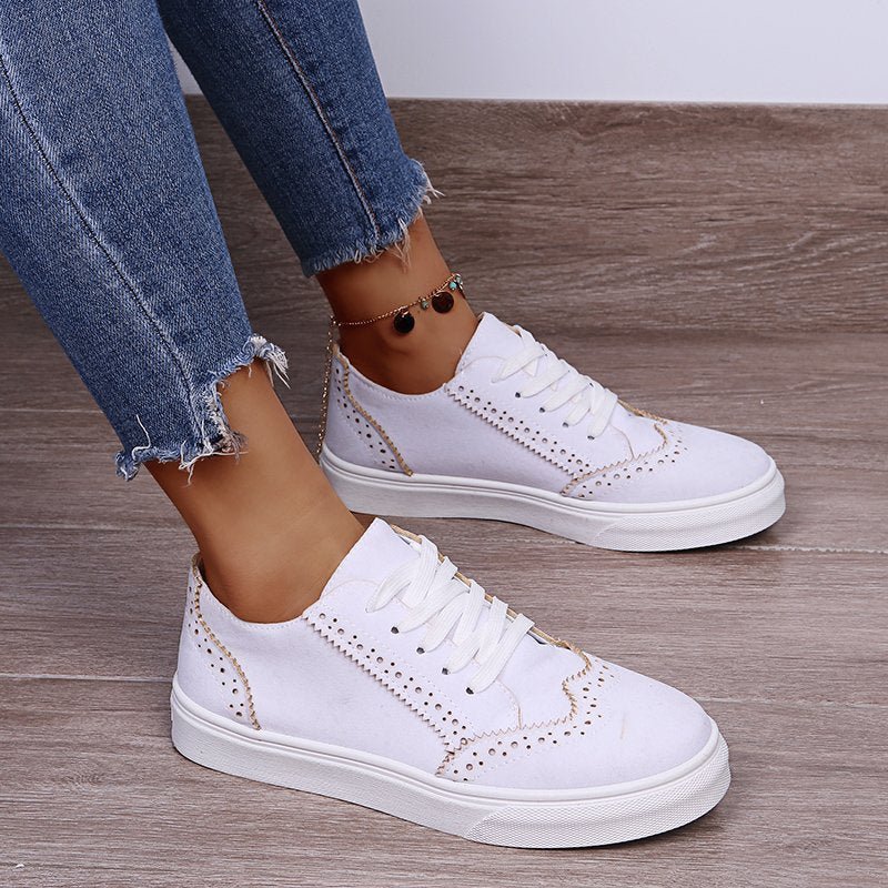 Suede Lace - Up Flat Sneakers - Flip Flop Dynasty