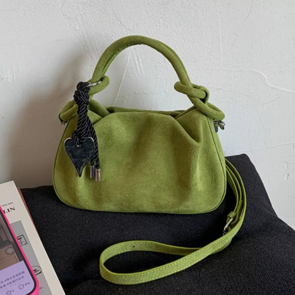 Suede Mini Crossbody Bag with Adjustable Strap - Flip Flop Dynasty