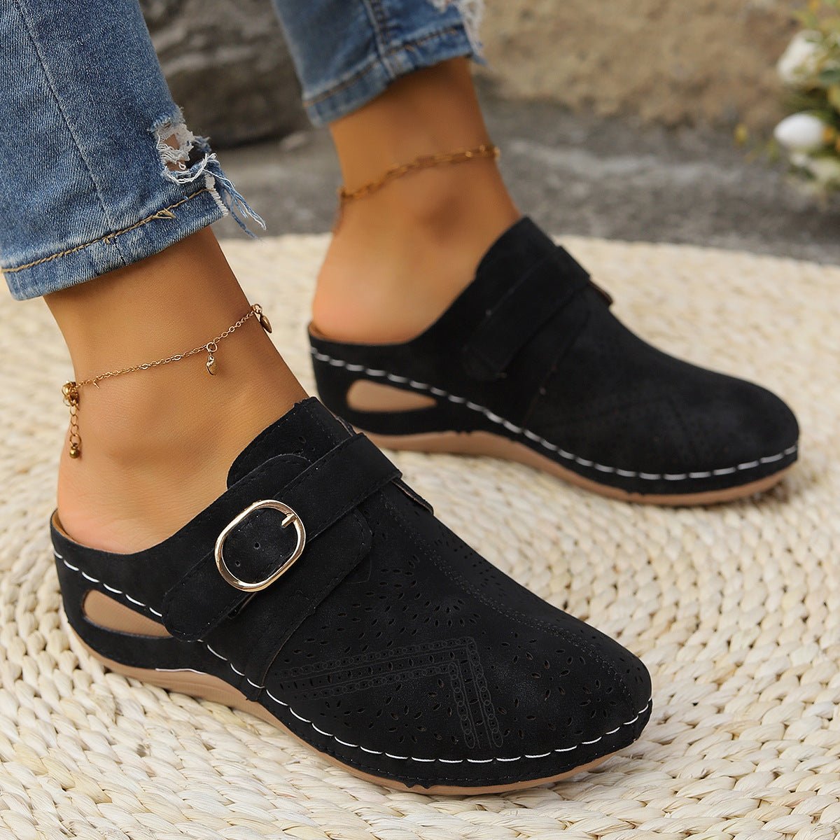 Suede Round Toe Wedge Sandals - Flip Flop Dynasty