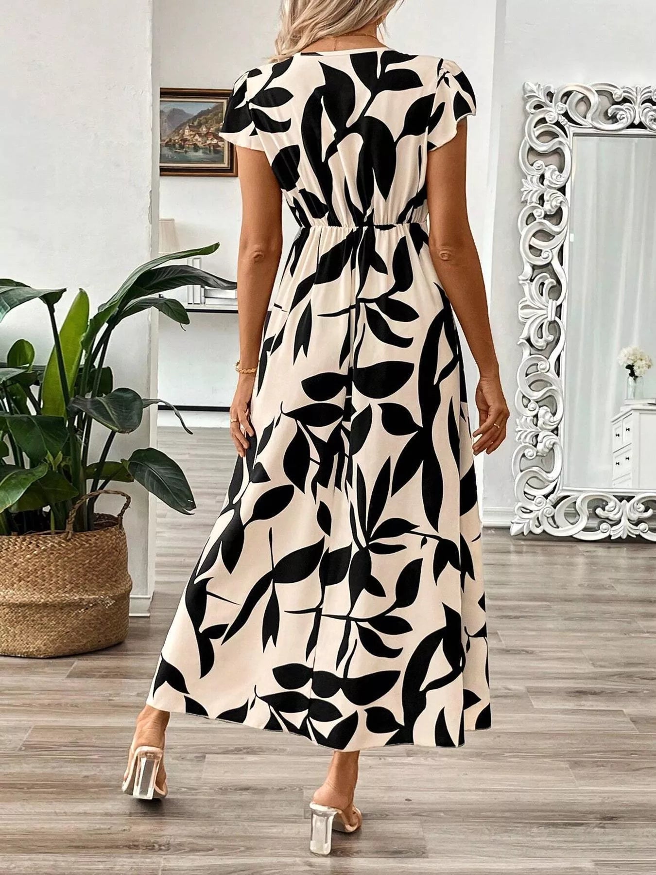 Surplice Cap Sleeve Midi Dress - Flip Flop Dynasty