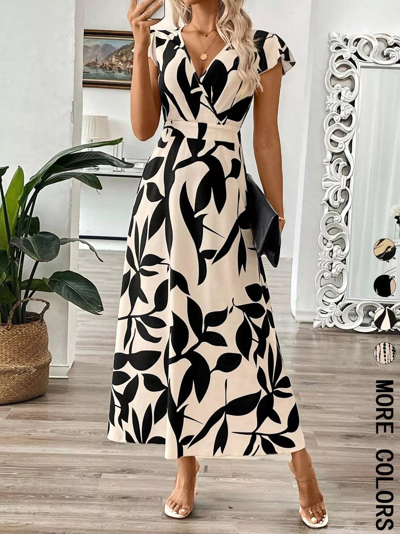 Surplice Cap Sleeve Midi Dress - Flip Flop Dynasty