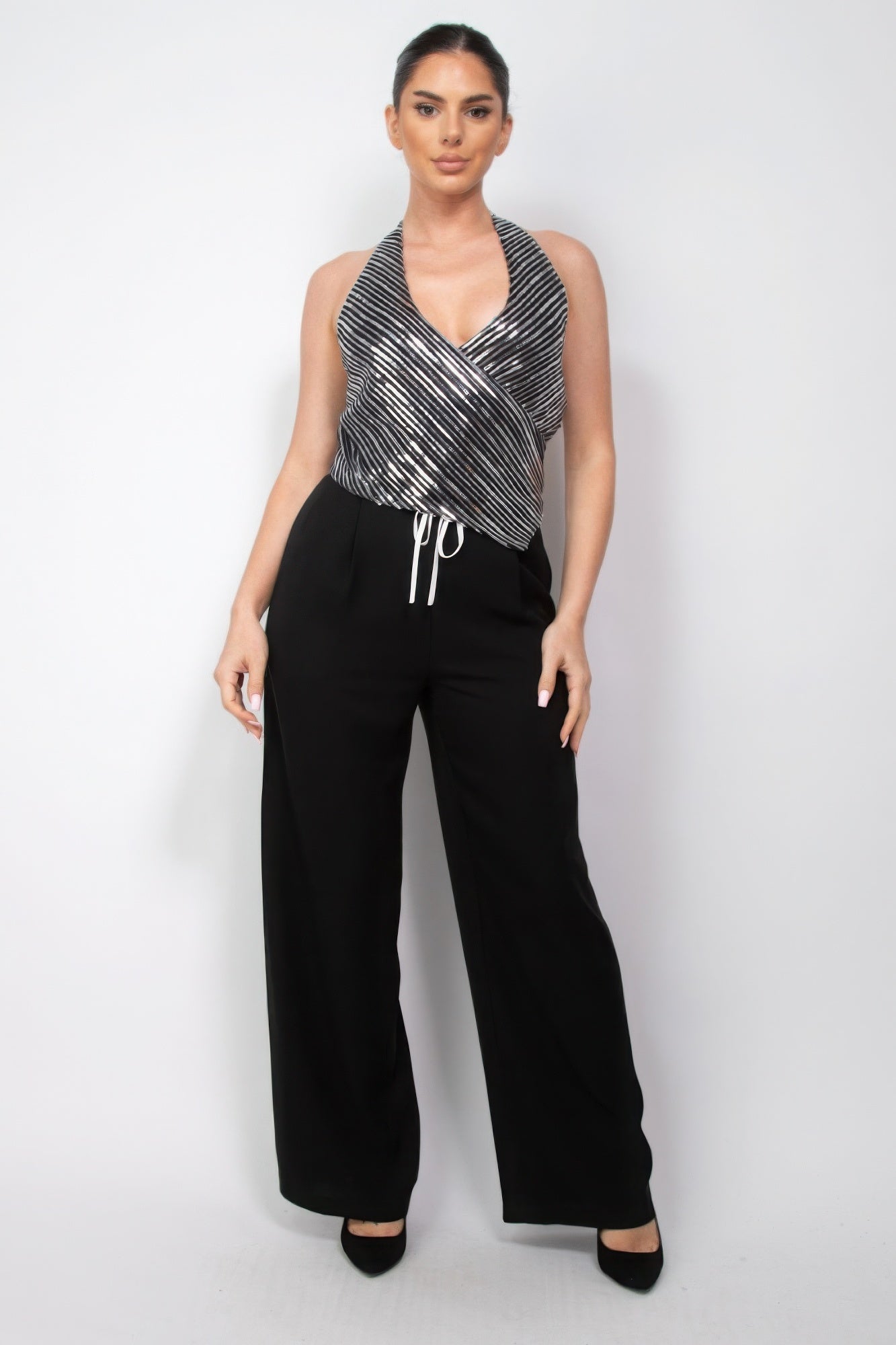 Surplice Halter Sequin Top - Flip Flop Dynasty