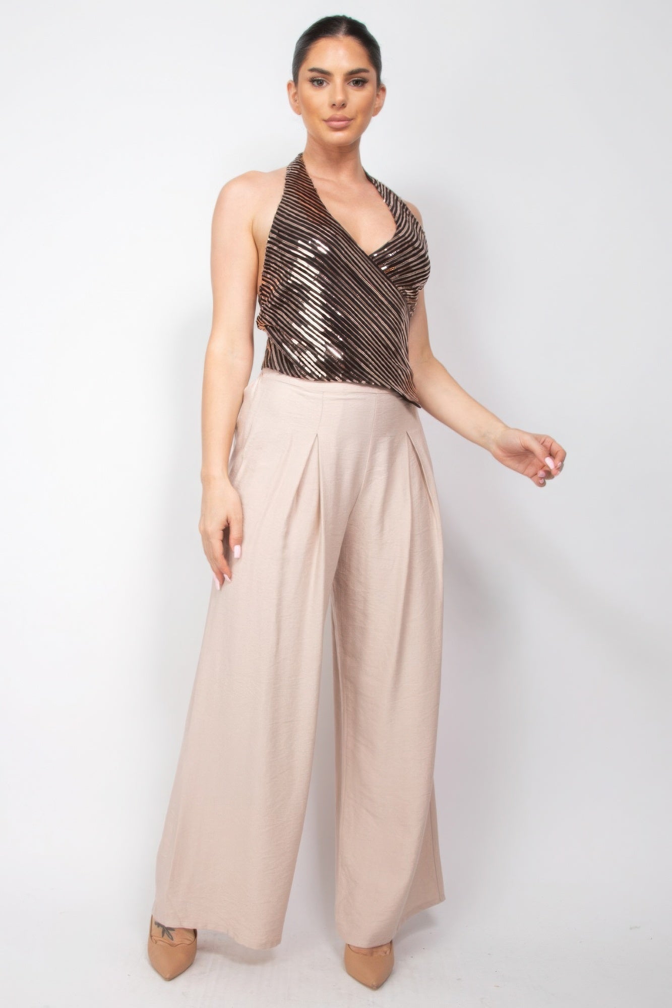 Surplice Halter Sequin Top - Flip Flop Dynasty