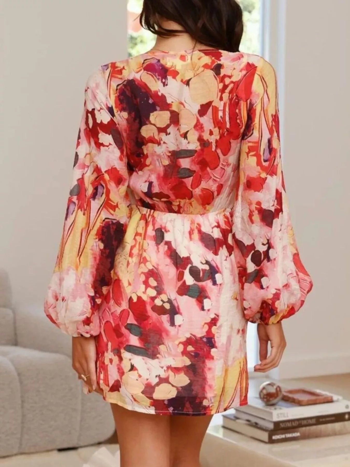 Surplice Long Sleeve Tie Waist Dress - Flip Flop Dynasty
