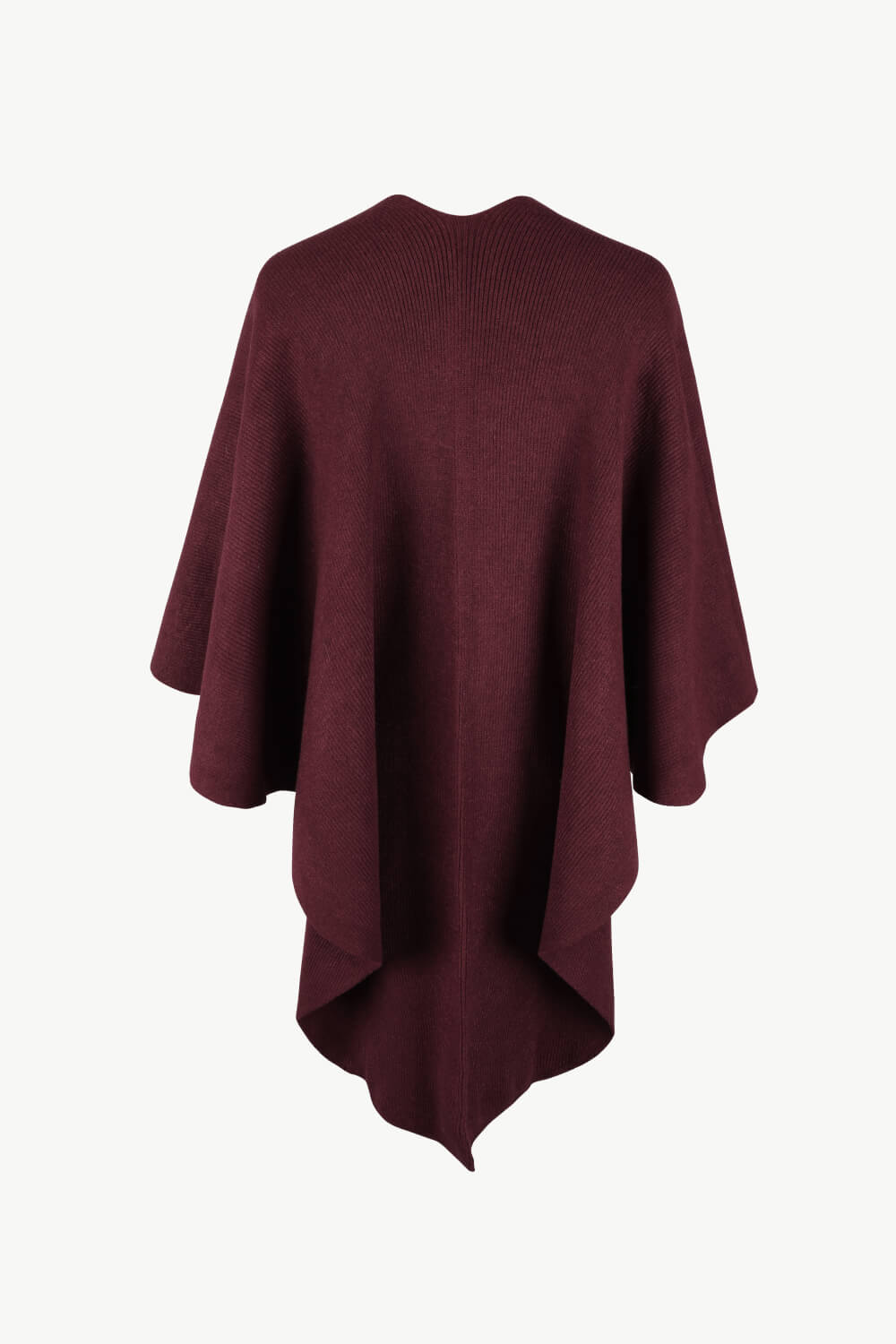 Surplice Neck Pom - Pom Trim Poncho - Flip Flop Dynasty