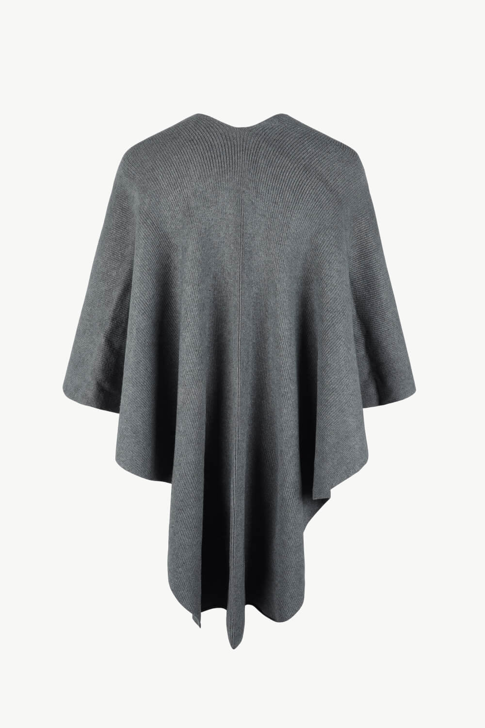 Surplice Neck Pom - Pom Trim Poncho - Flip Flop Dynasty
