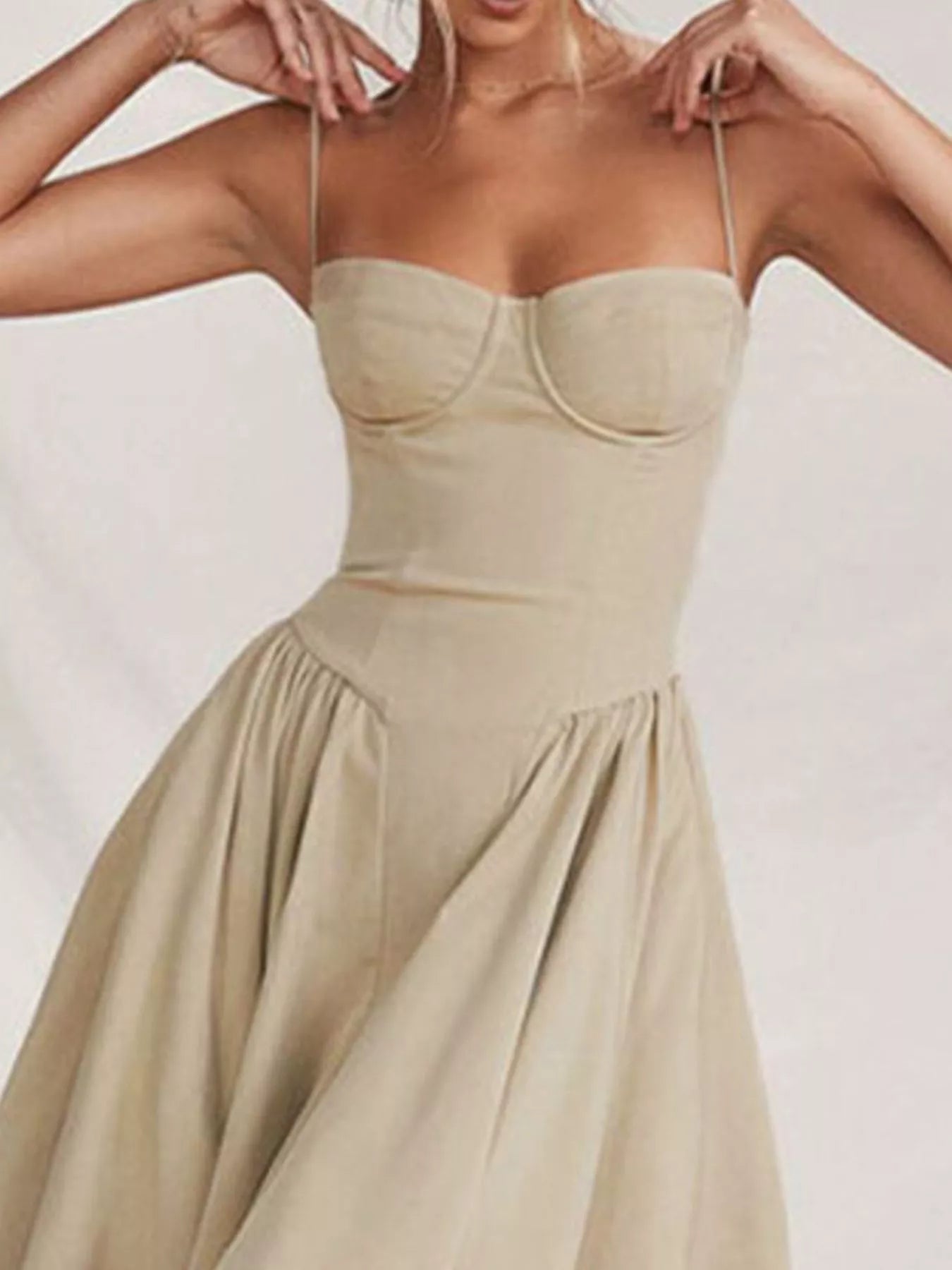 Sweetheart Neck Spaghetti Strap Midi Dress - Flip Flop Dynasty