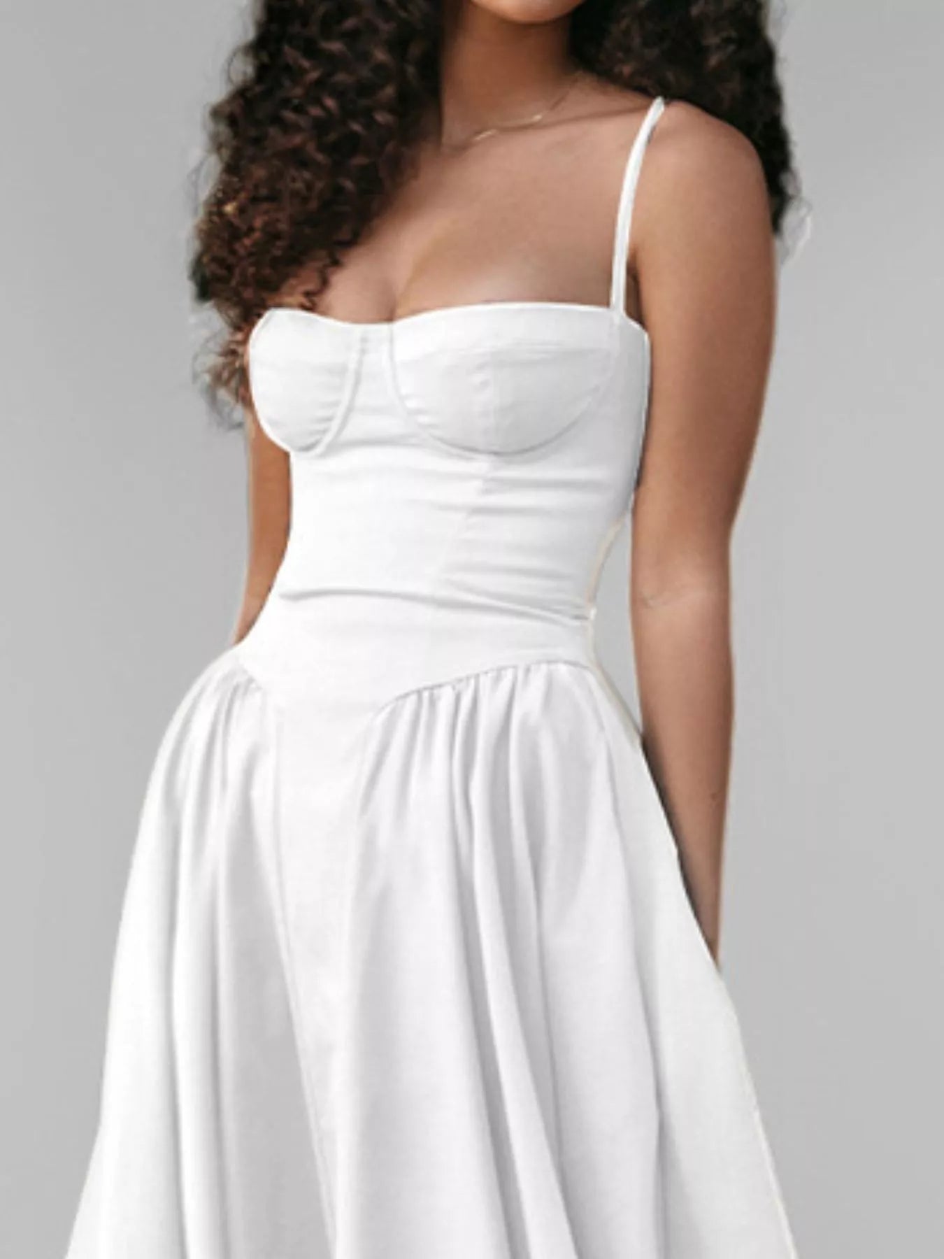 Sweetheart Neck Spaghetti Strap Midi Dress - Flip Flop Dynasty