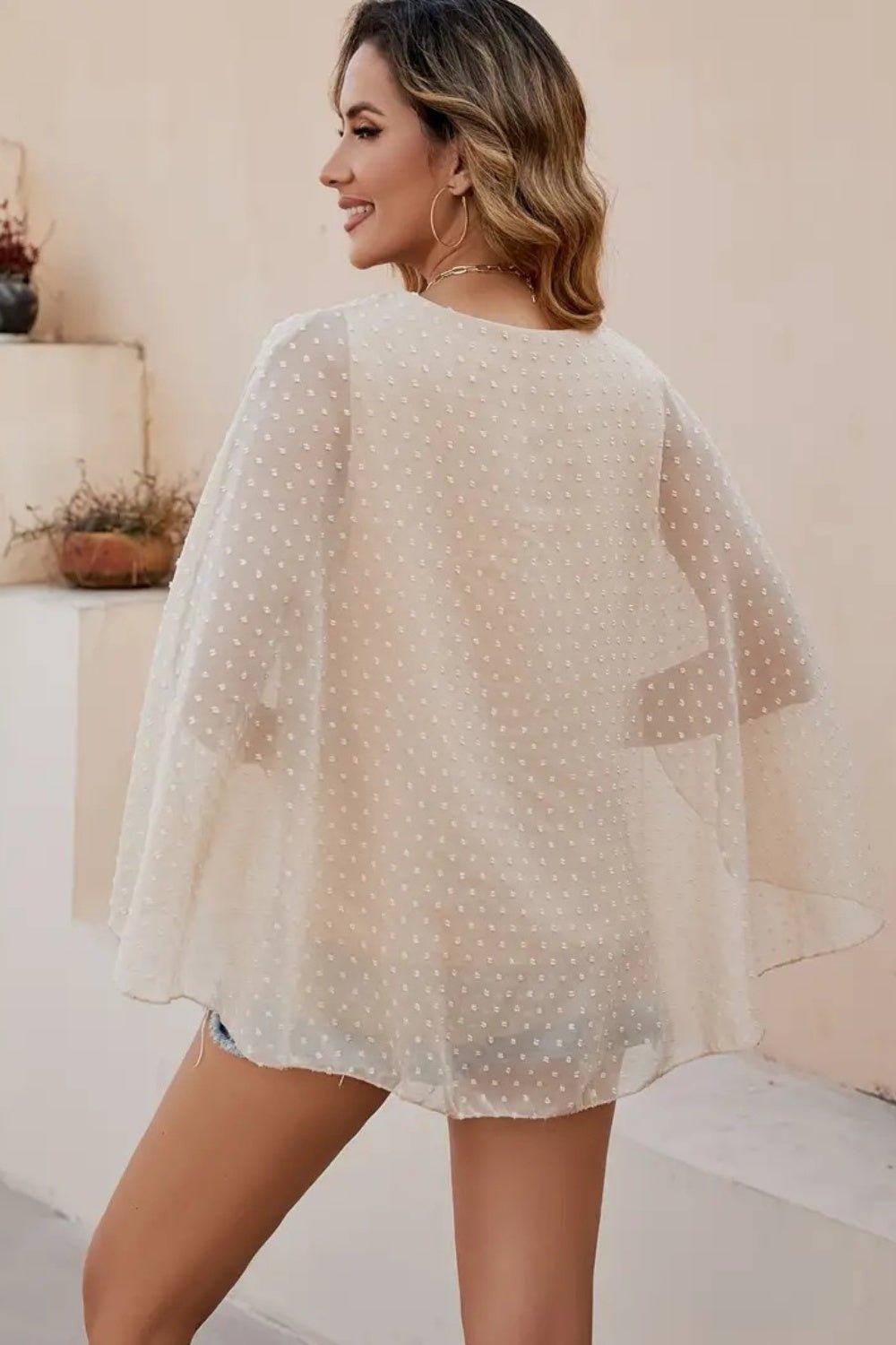 Swiss Dot Round Neck Blouse - Flip Flop Dynasty