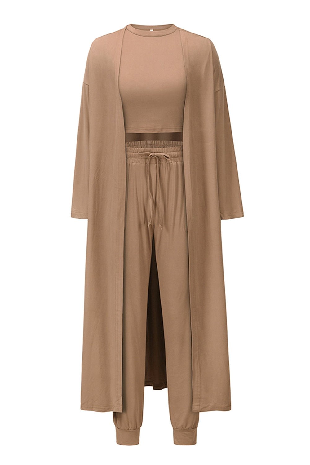 Tank, Pants, and Cardigan Set with Pockets - Flip Flop Dynasty