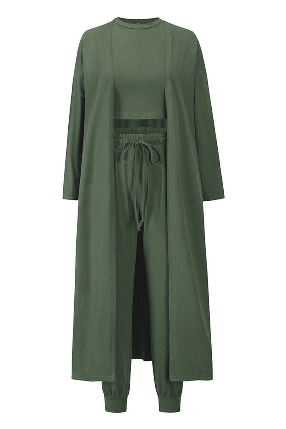 Tank, Pants, and Cardigan Set with Pockets - Flip Flop Dynasty