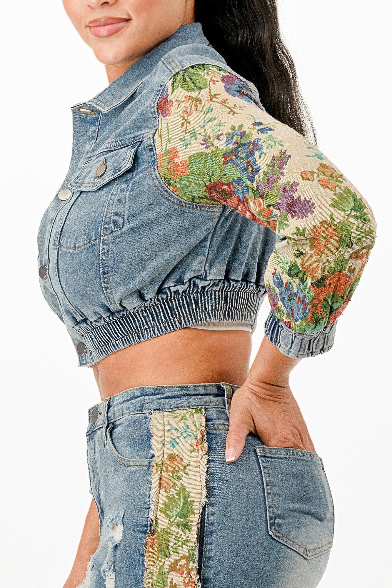 Tapestry Contrast Denim Set - Flip Flop Dynasty