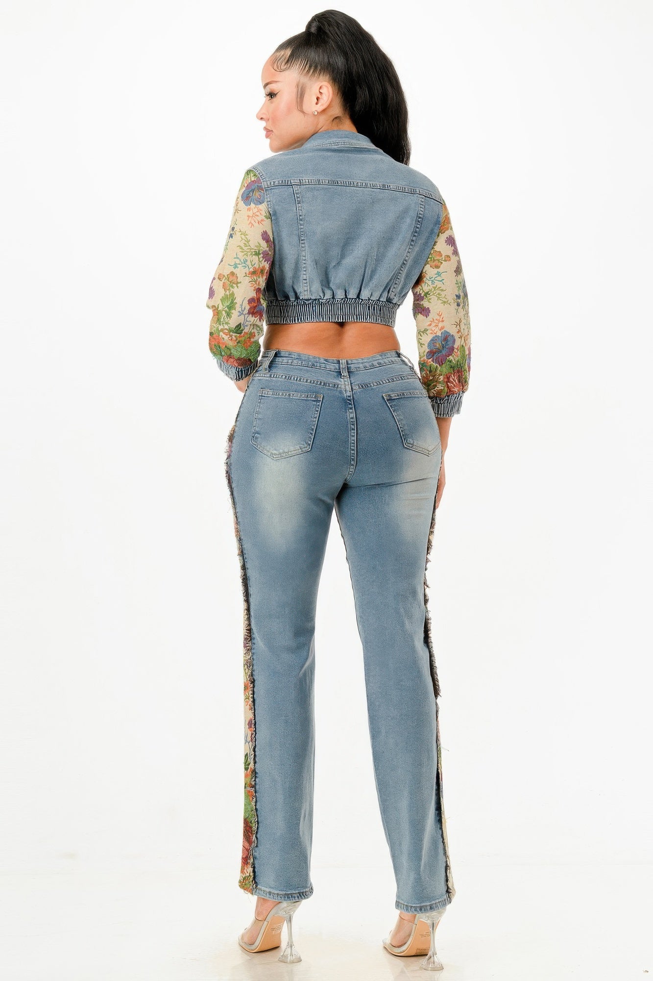 Tapestry Contrast Denim Set - Flip Flop Dynasty