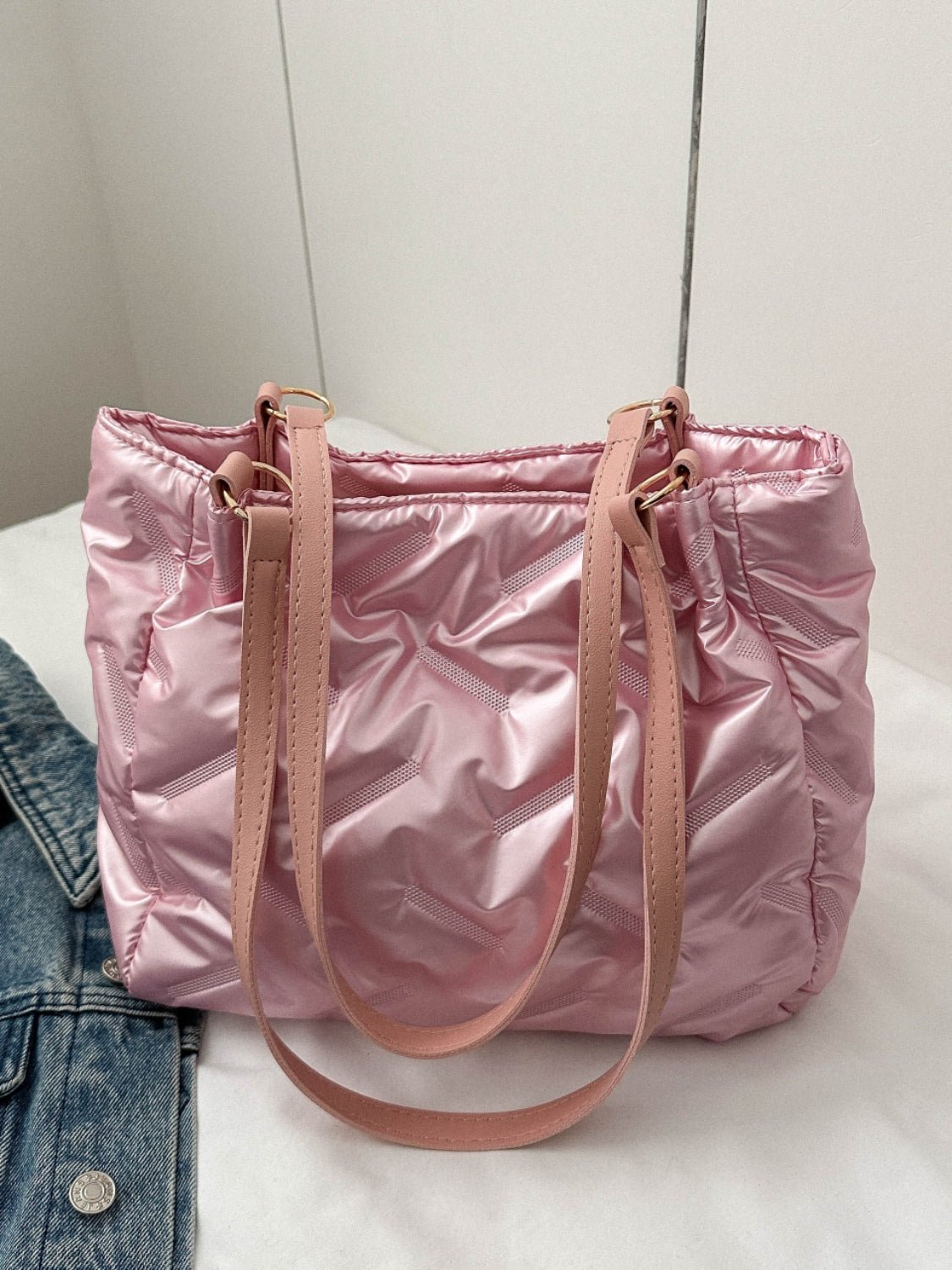 Textured Polyester Shoulder Bag - Flip Flop Dynasty