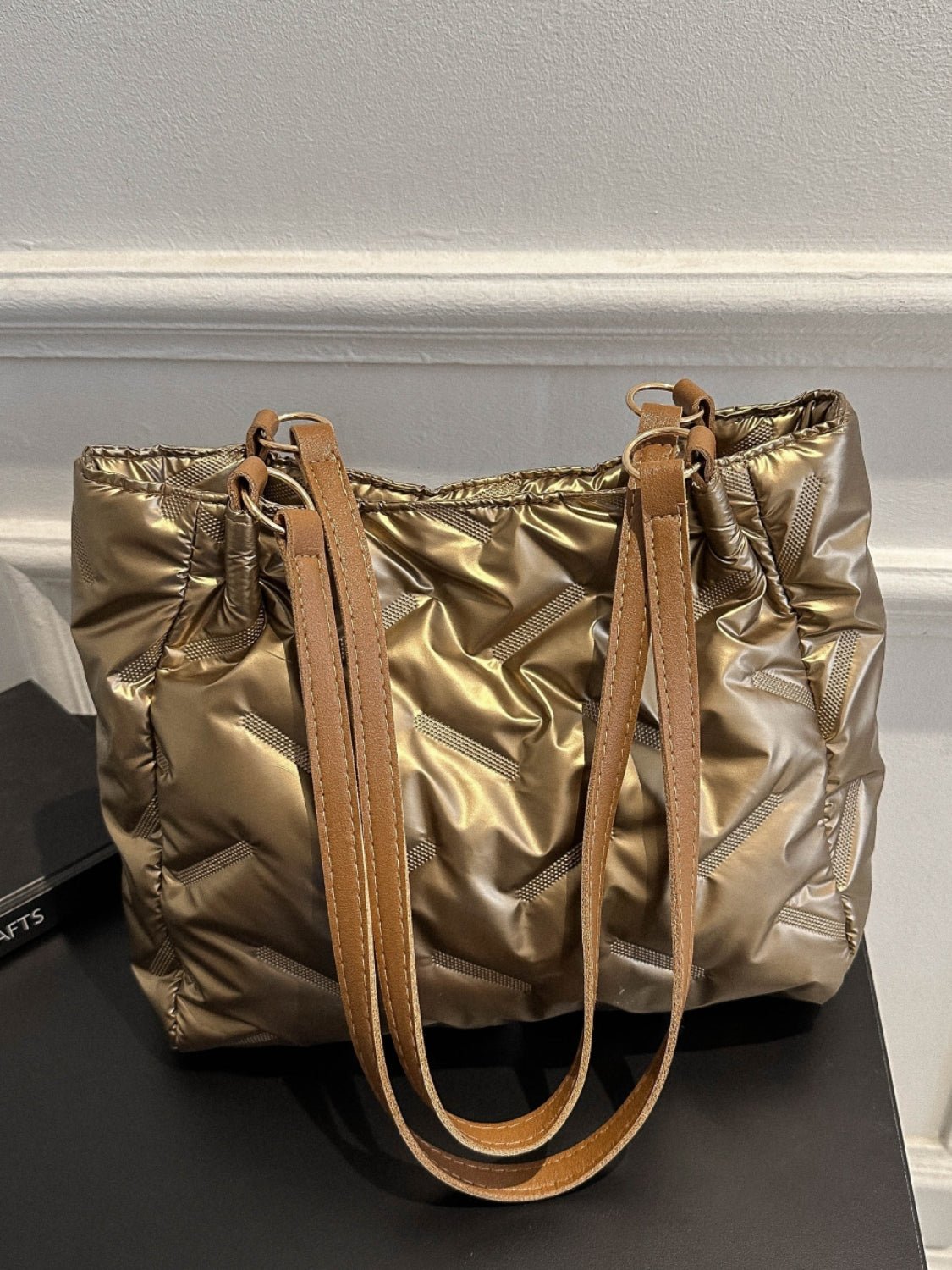 Textured Polyester Shoulder Bag - Flip Flop Dynasty