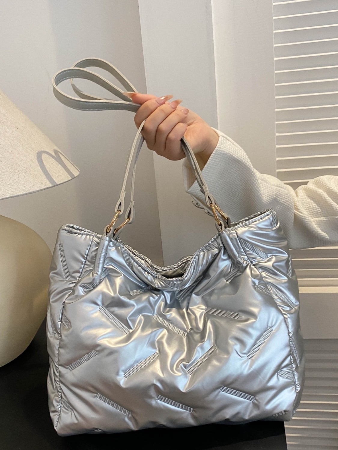 Textured Polyester Shoulder Bag - Flip Flop Dynasty