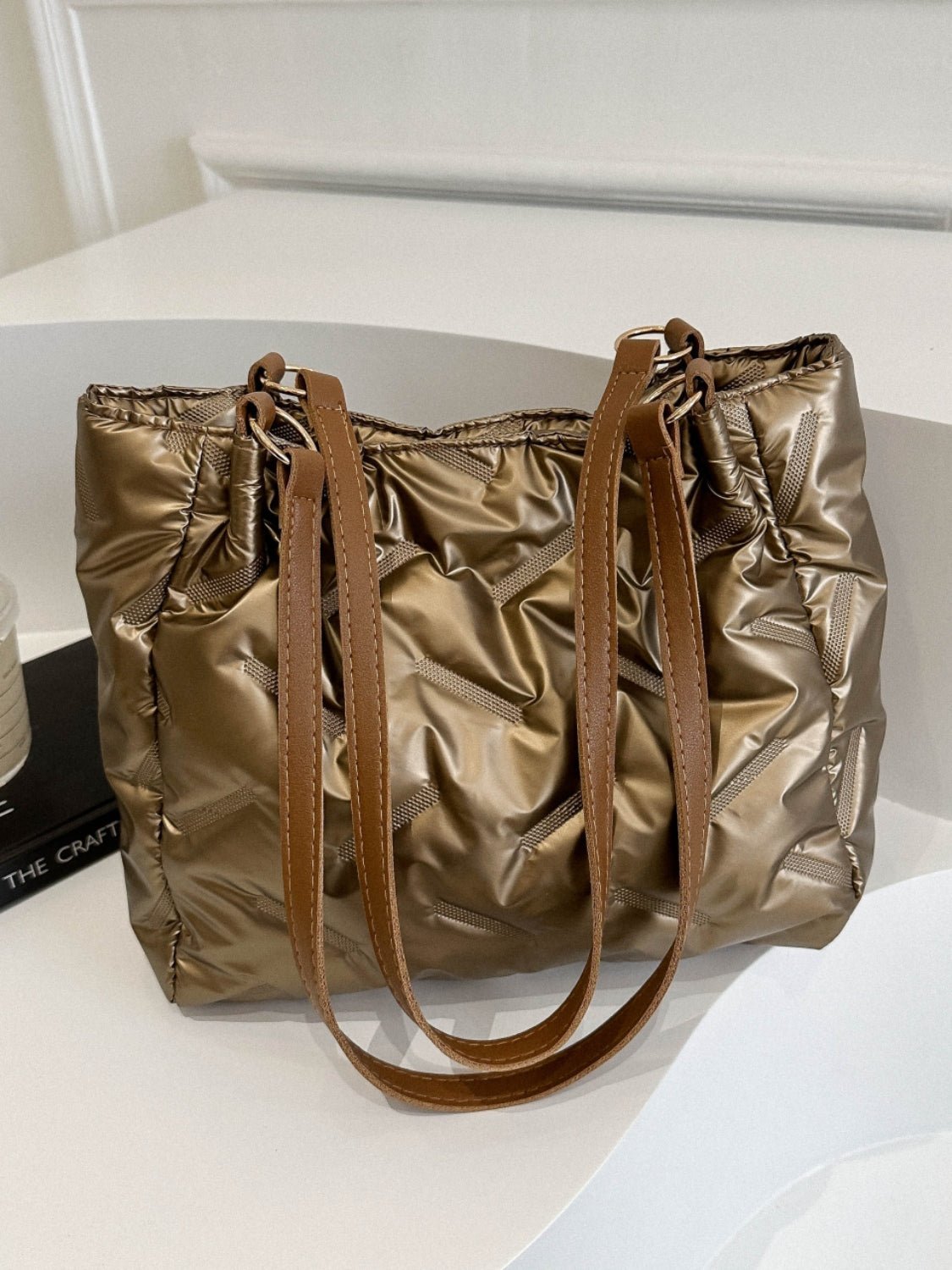 Textured Polyester Shoulder Bag - Flip Flop Dynasty