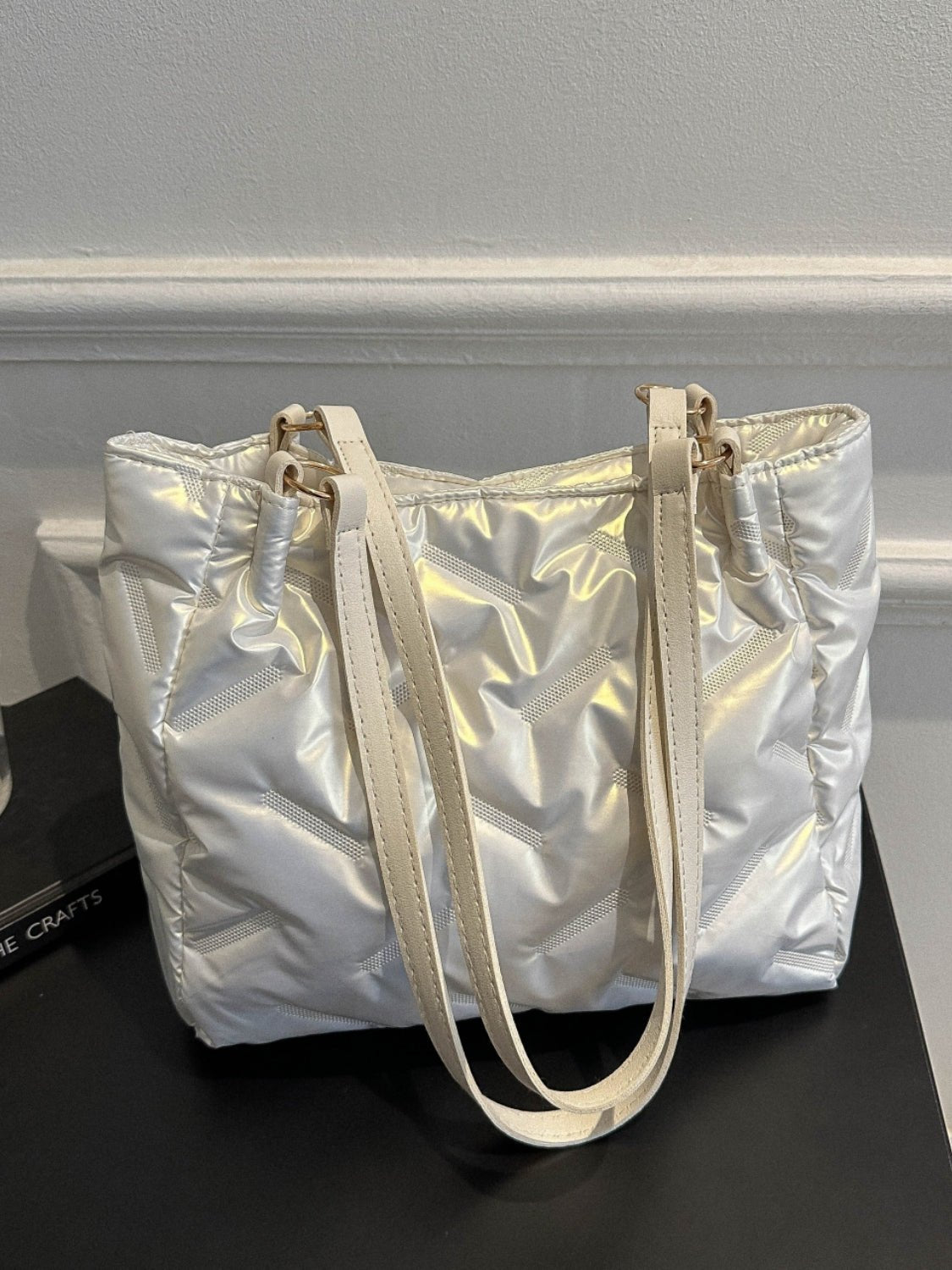Textured Polyester Shoulder Bag - Flip Flop Dynasty