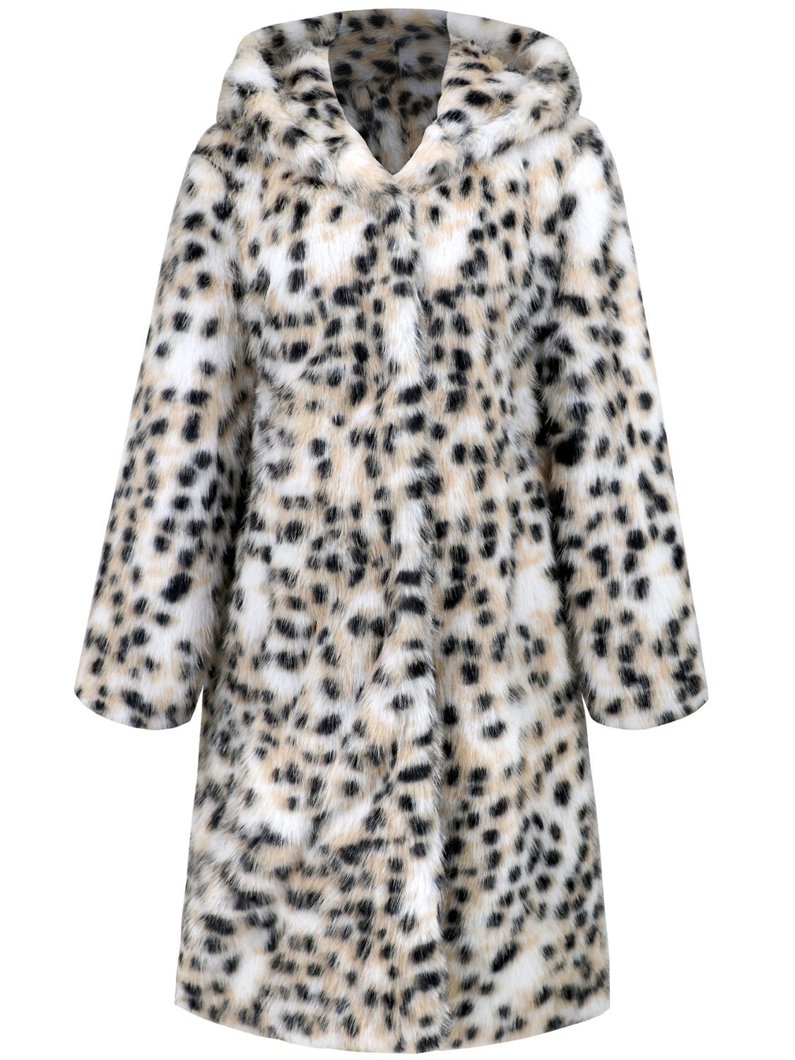 Thermal Leopard Faux Fur Hooded Outerwear - Flip Flop Dynasty
