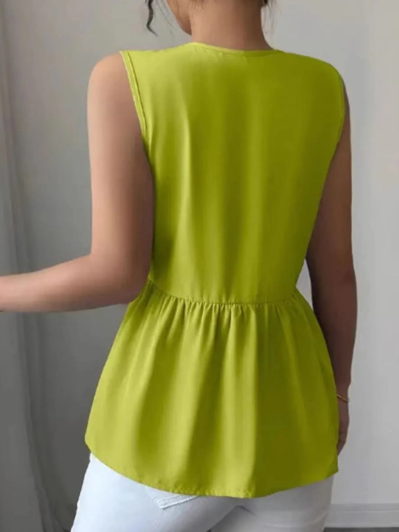 Tie Front Sleeveless Blouse - Flip Flop Dynasty