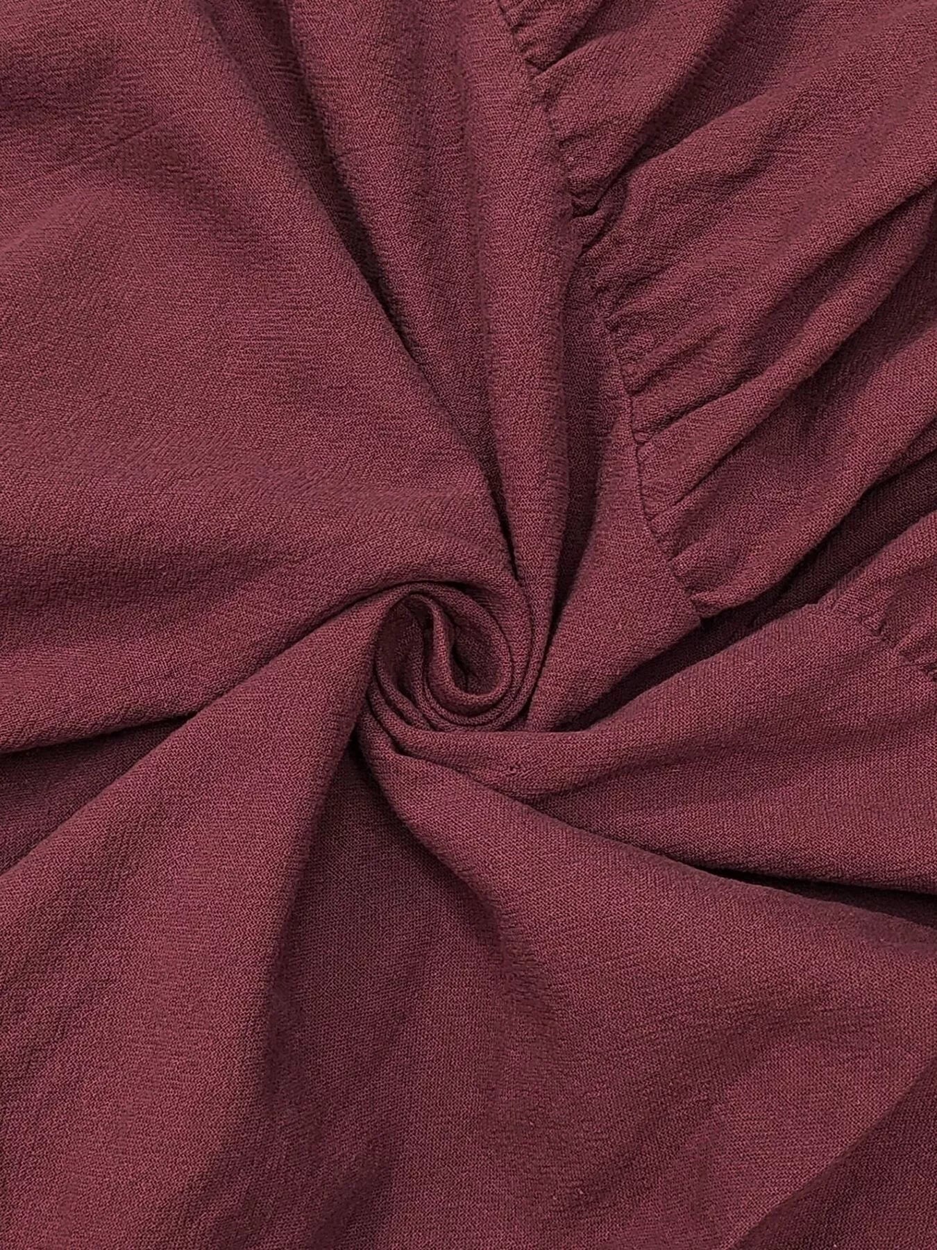 Tie Waist Long Sleeve Ruffled Hem Dress - Flip Flop Dynasty