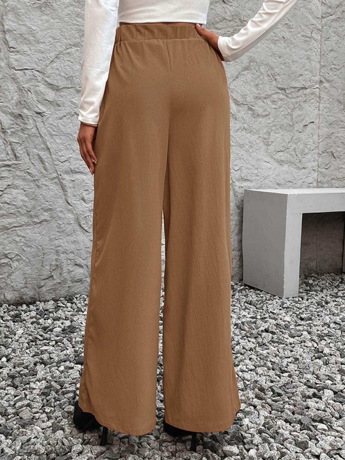 Tied High Waist Wide Leg Pants - Flip Flop Dynasty