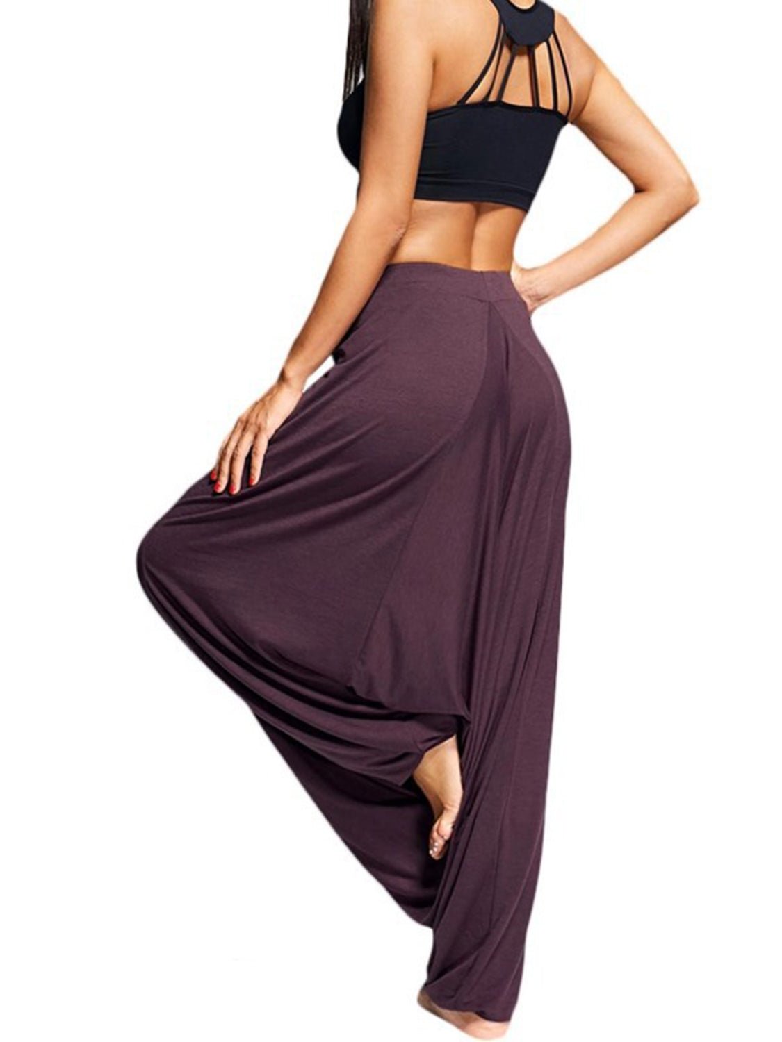 Tied Mid Waist Long Harem Pants - Flip Flop Dynasty