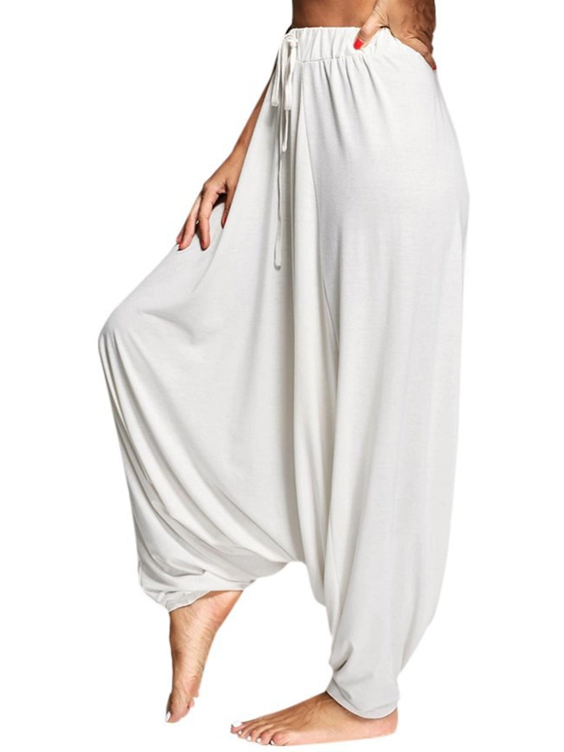 Tied Mid Waist Long Harem Pants - Flip Flop Dynasty