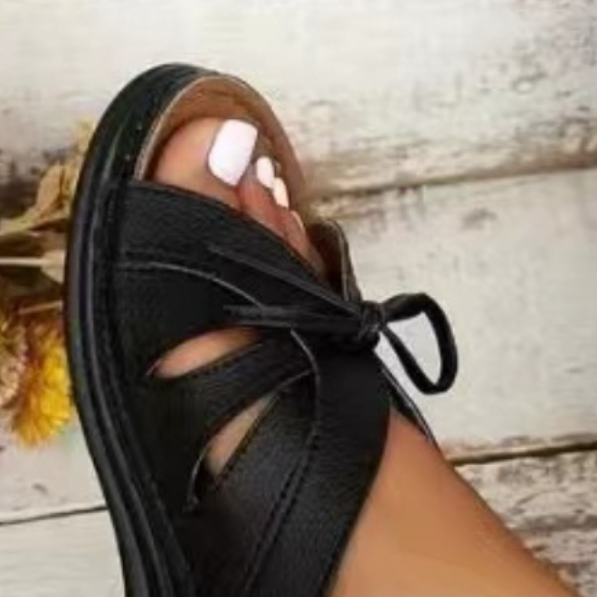 Tied Open Toe Low Heel Sandals - Flip Flop Dynasty