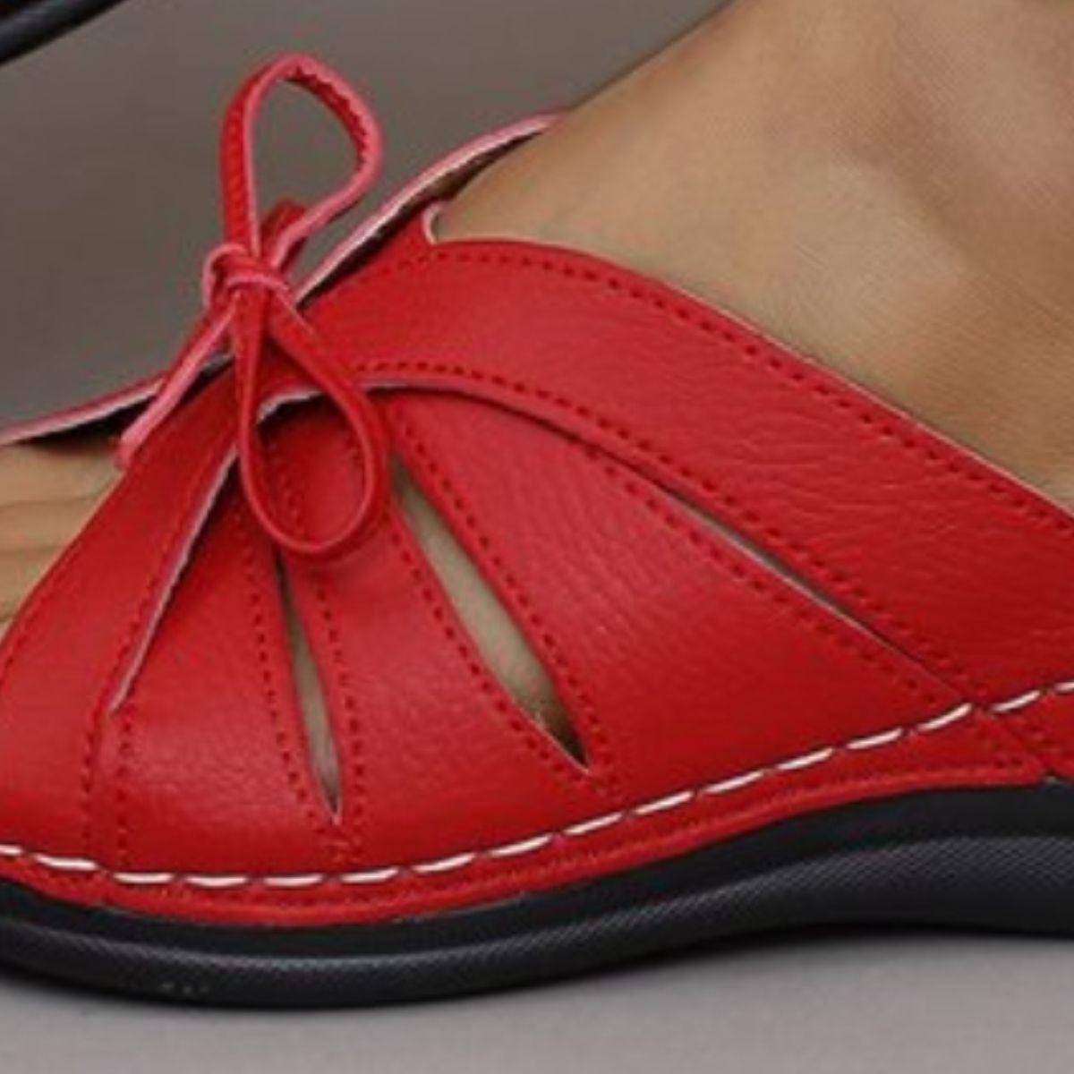 Tied Open Toe Low Heel Sandals - Flip Flop Dynasty