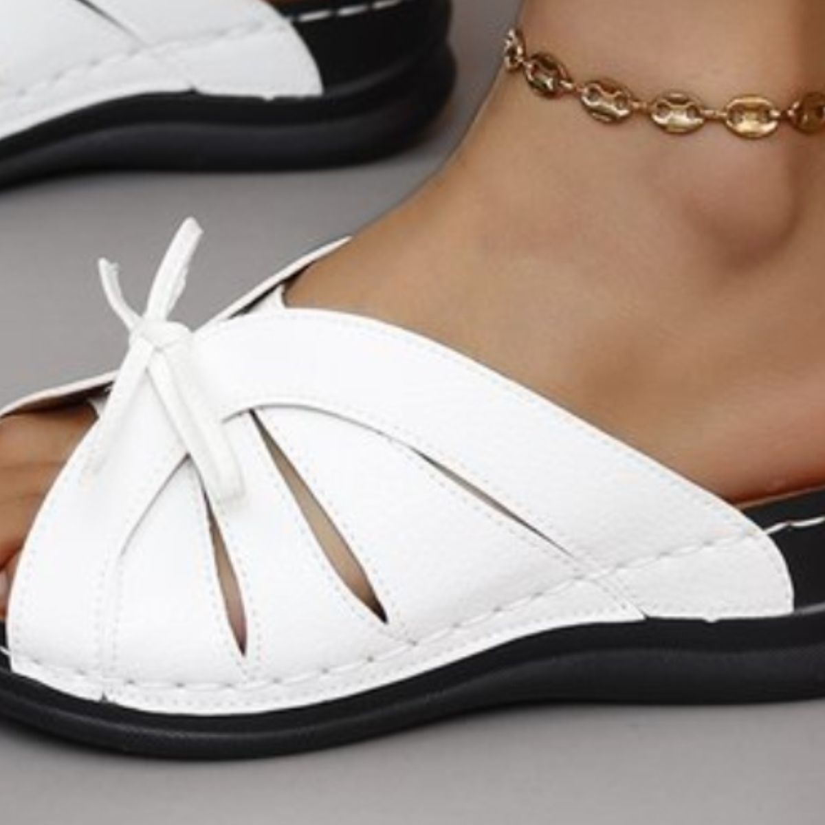 Tied Open Toe Low Heel Sandals - Flip Flop Dynasty