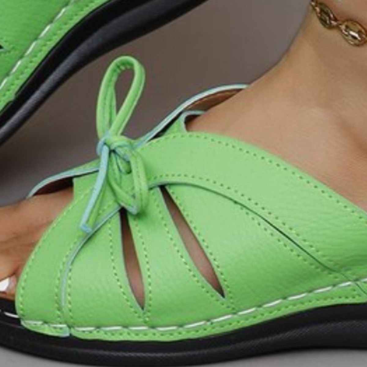 Tied Open Toe Low Heel Sandals - Flip Flop Dynasty