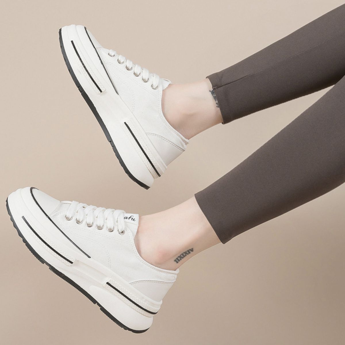 Tied Round Toe Platform Sneakers - Flip Flop Dynasty