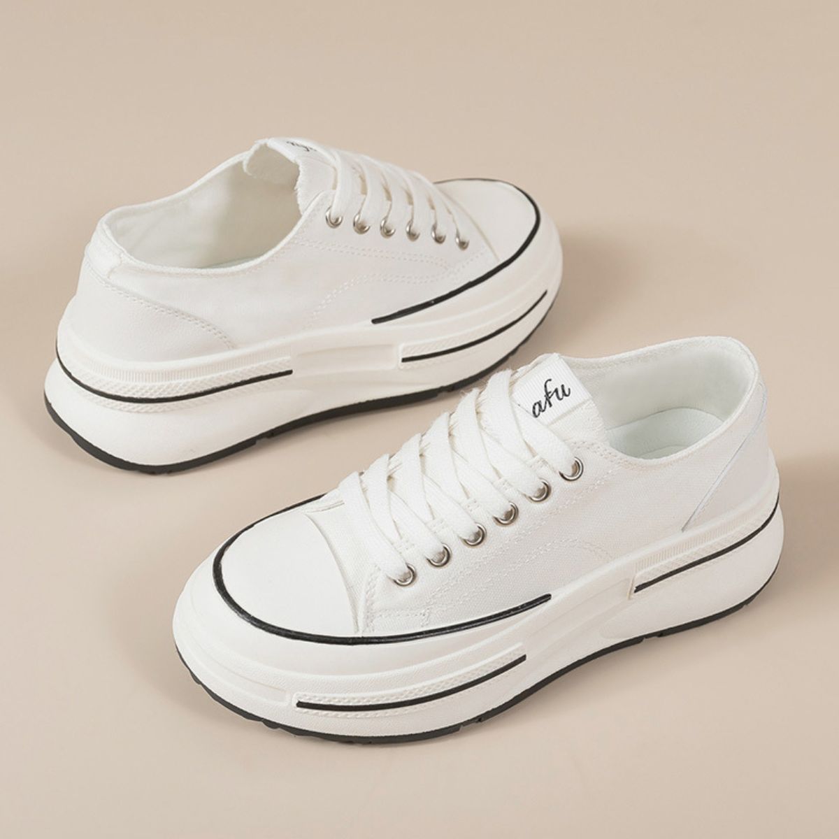 Tied Round Toe Platform Sneakers - Flip Flop Dynasty