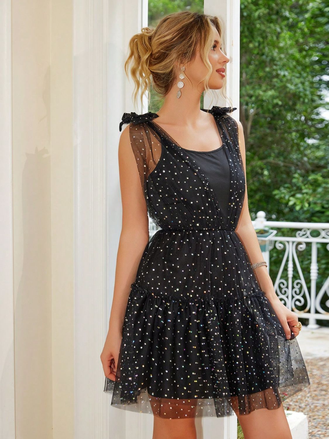 Tied Scoop Neck Mini Cami Dress - Flip Flop Dynasty