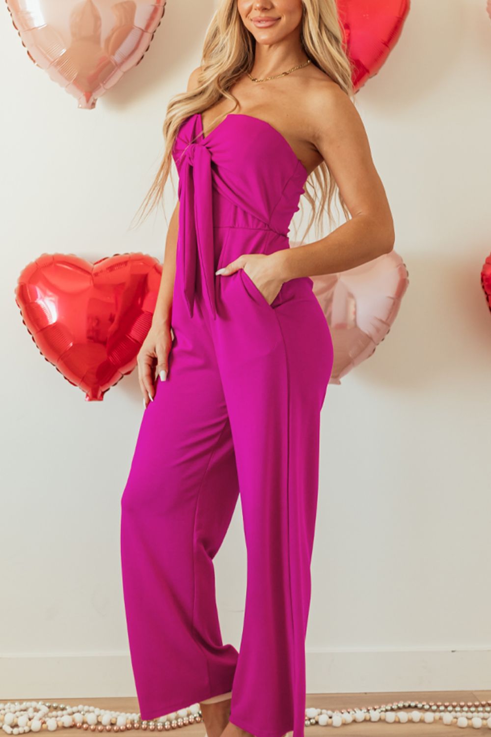 Tied Tube Wide Leg Jumpsuit - Flip Flop Dynasty