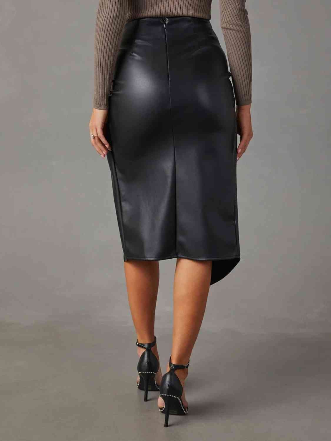 Twist Detail High Waist Skirt - Flip Flop Dynasty