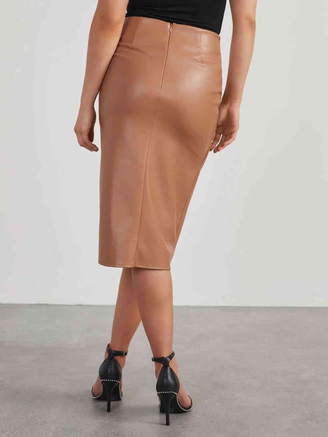 Twist Detail High Waist Skirt - Flip Flop Dynasty