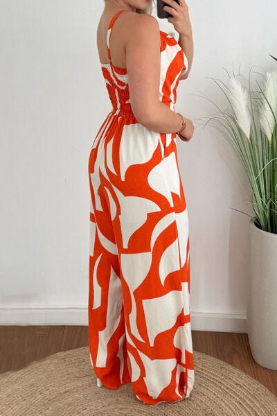 Two - Tone Spaghetti Strap Wide Leg Jumpsuit - Flip Flop Dynasty