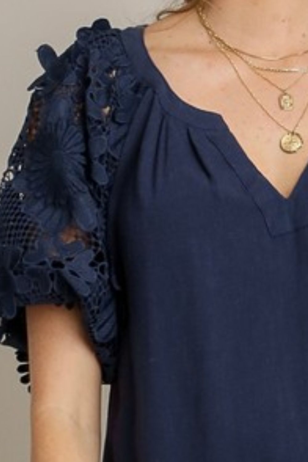 Umgee Full Size French Terry Boxy Cut Top with 3D Floral Sleeve Plus Size - Flip Flop Dynasty