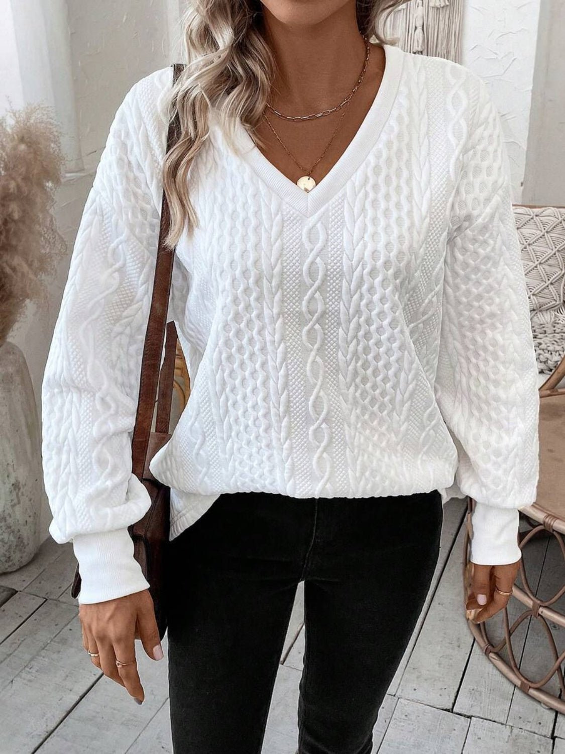 V - Neck Long Sleeve Sweatshirt - Flip Flop Dynasty