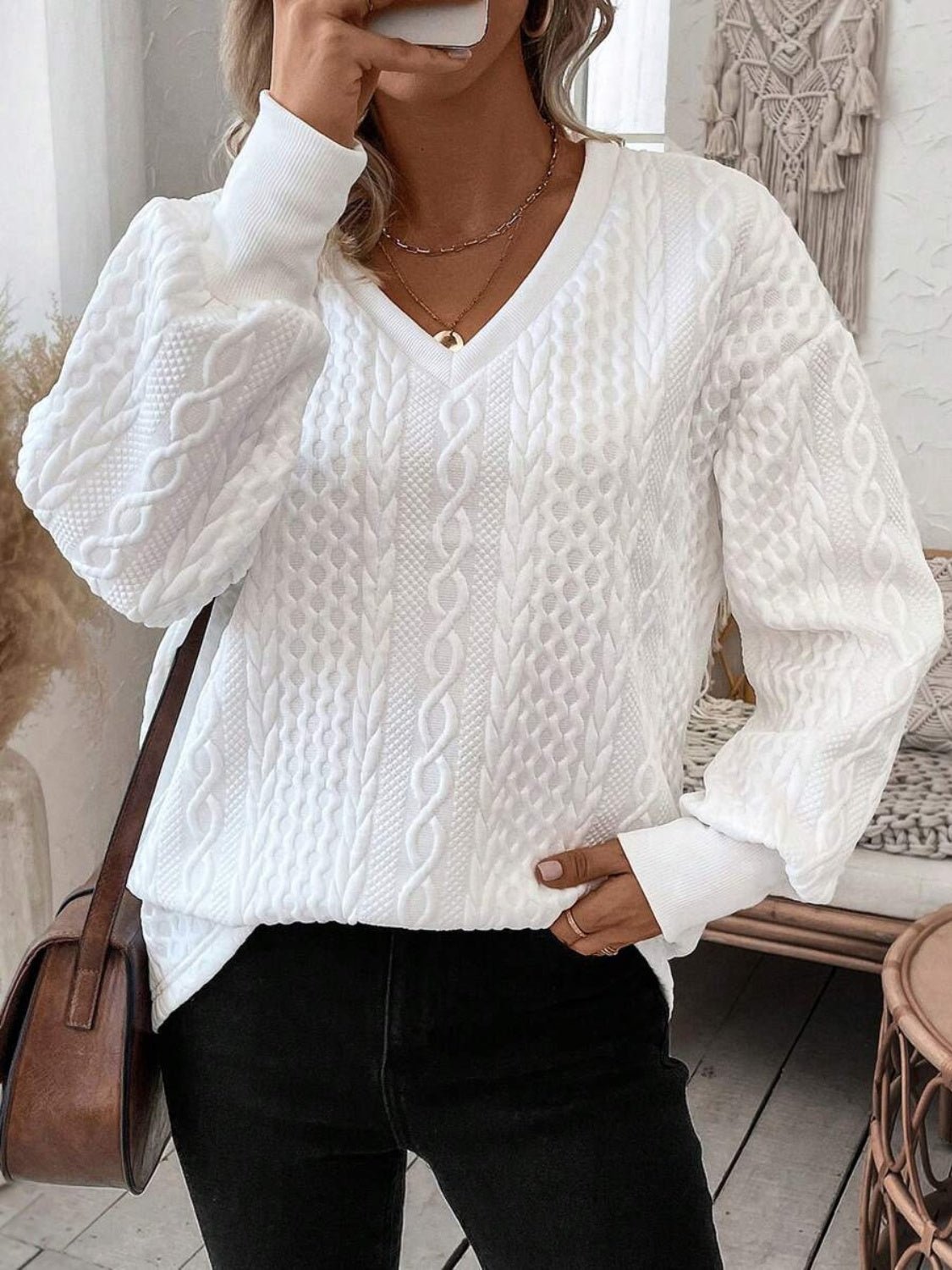 V - Neck Long Sleeve Sweatshirt - Flip Flop Dynasty