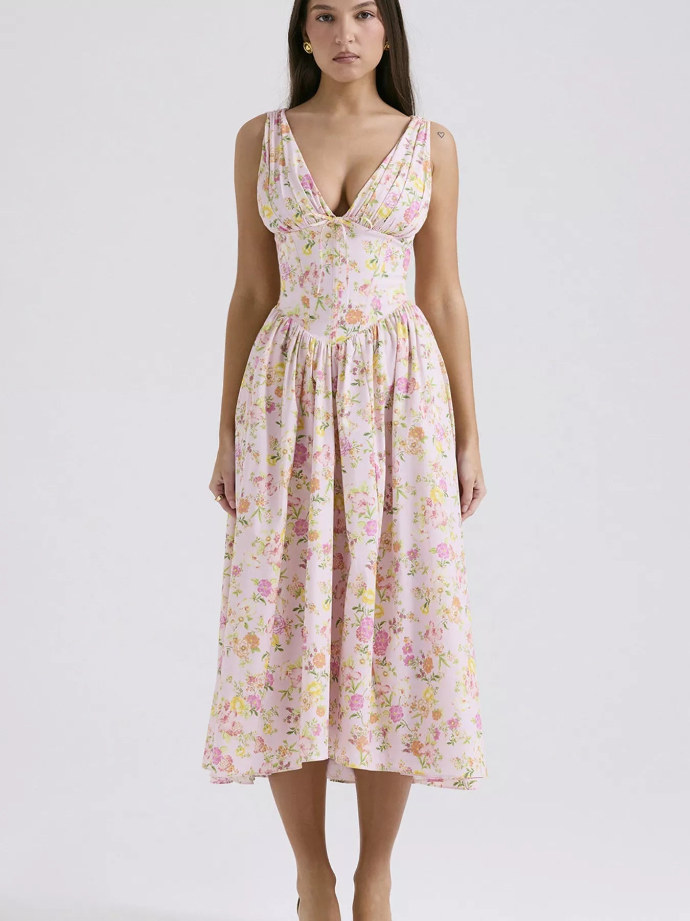 V - Neck Sleeveless Midi Dress - Flip Flop Dynasty