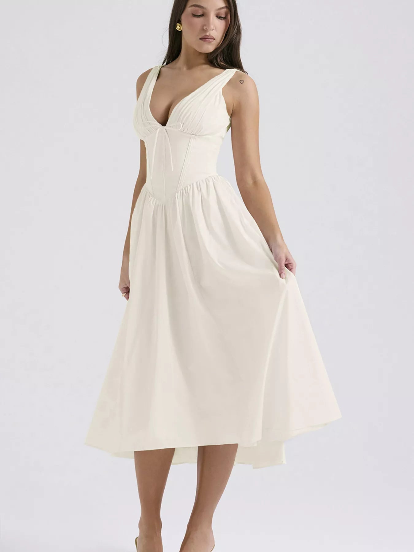 V - Neck Sleeveless Midi Dress - Flip Flop Dynasty