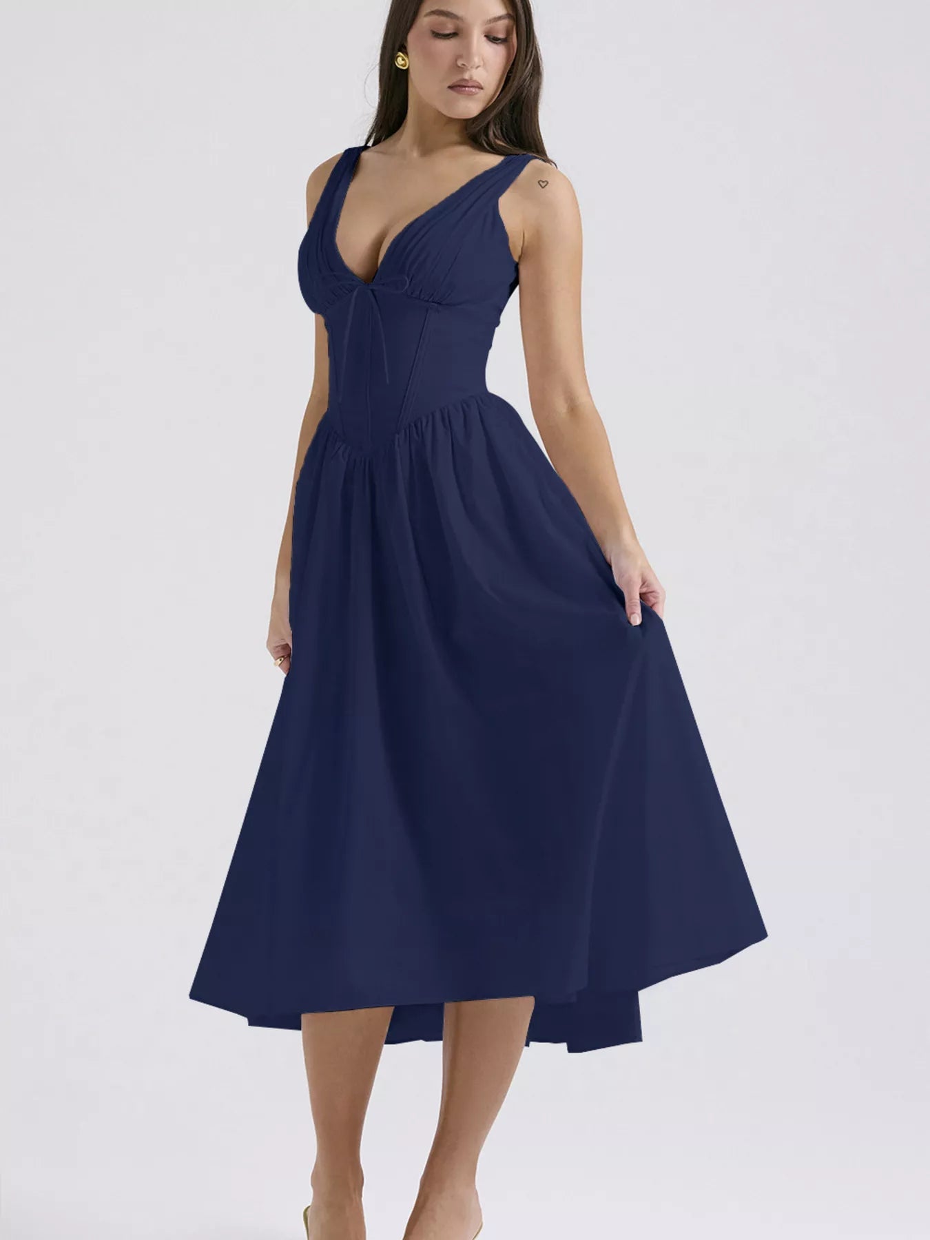 V - Neck Sleeveless Midi Dress - Flip Flop Dynasty