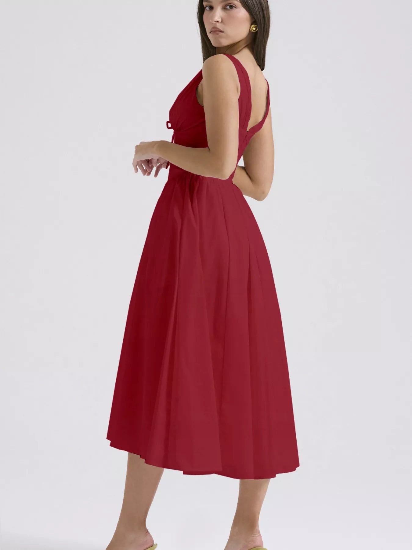 V - Neck Sleeveless Midi Dress - Flip Flop Dynasty