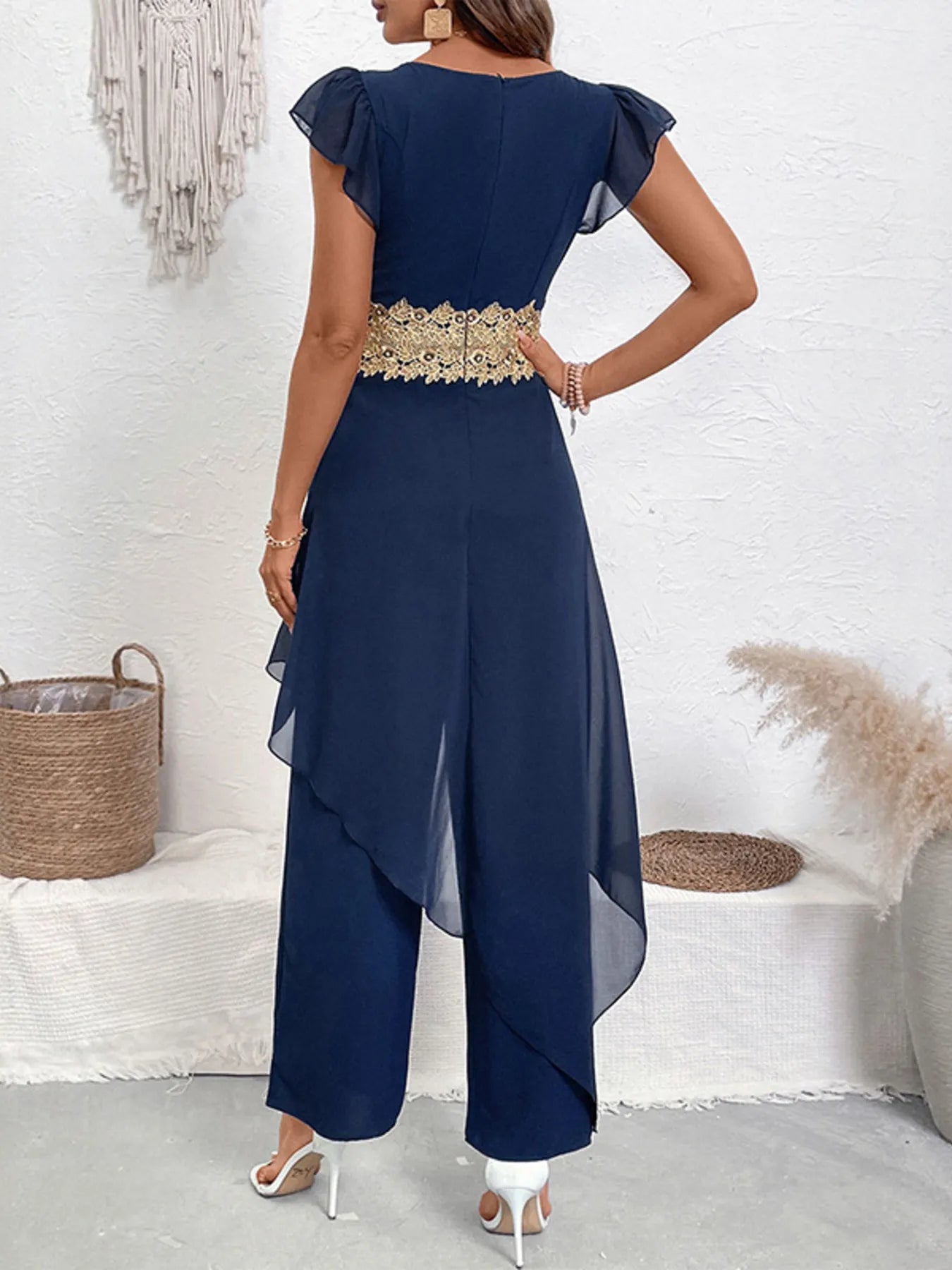 V - Neck Wide Leg Jumpsuit - Flip Flop Dynasty