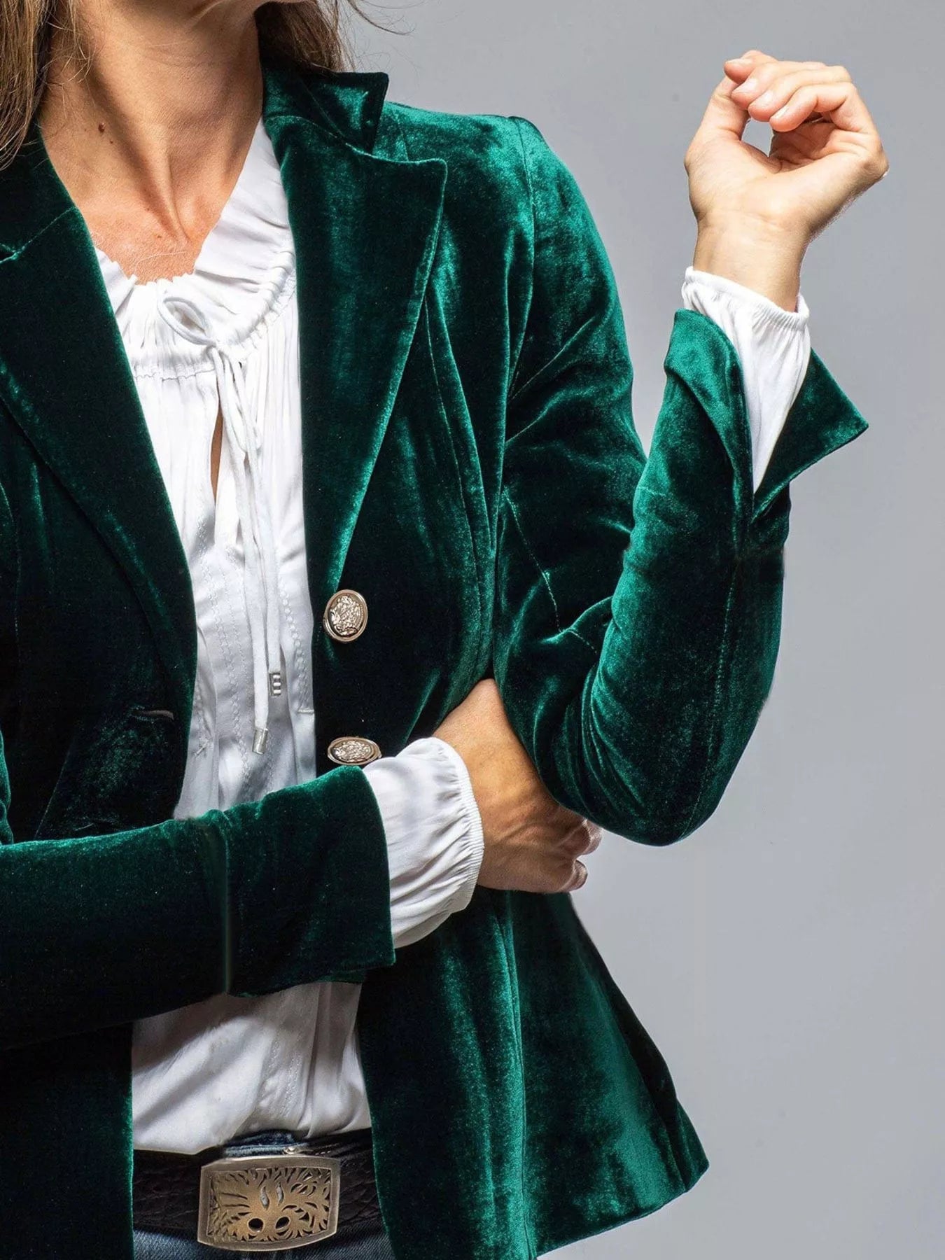 Velvet Lapel Collar Button Up Blazer - Flip Flop Dynasty