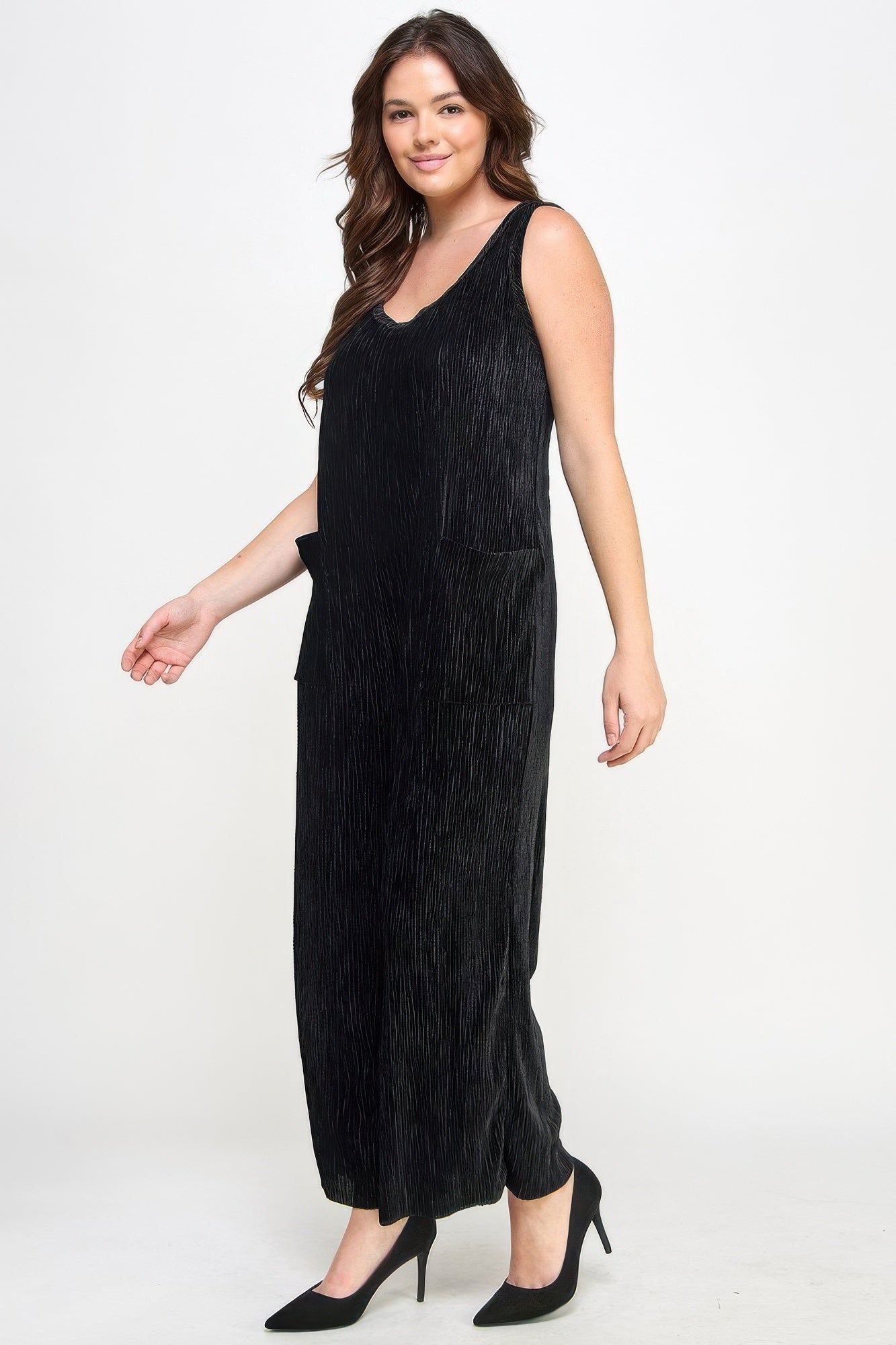 Velvet Plisse Overall Jumpsuit - Flip Flop Dynasty